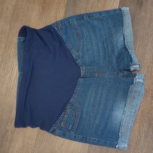 Maternity jean shorts
